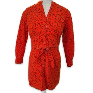 Banana Republic front tie shirt dress size 2p valentine red date night